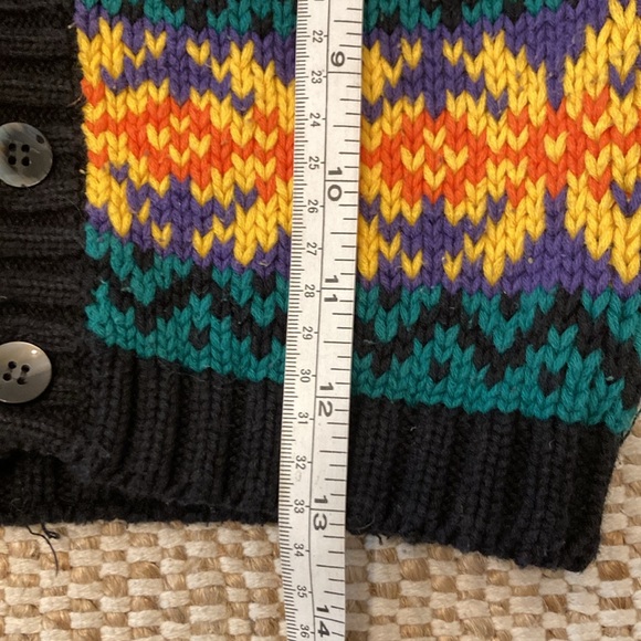 VNTG BabyGap Multi-Color Chunky Cotton V-Neck Cardigan Sweater UNISEX 12-18 mo - Picture 9 of 9